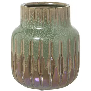 Alexandra House Living Vase, Braun, Grün, Keramik, 14 x 14 x 18 cm