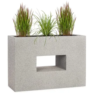Pflanzwerk® Pflanzkübel Vista Granit Grau 52x75x27cm *Frostbeständiger Blumenkübel* *UV-Schutz* *Qualitätsware*