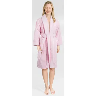 HAMMETEX Damenbademantel "Ren, 100% Baumwolle" 380 g/m2 Frottee Bademantel mit Taschen – Saugfähig & Weich, rosa