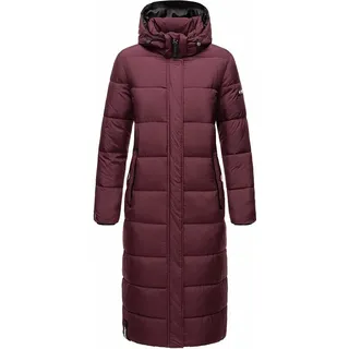 Navahoo Damen Winterjacke Langer Parka Warm Stepp Mantel Kunst Kapuze Isalie Wine Gr. 34 - XS - bordeaux