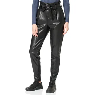 ONLY Damen Onlpoptrash Yo Pu Easy Paperbag PNT Hose, Schwarz, XXL / 30L EU