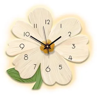 Ergocar Wanduhr, Kunstdekorative Led-Wanduhr, Moderne Blumen-Hängeuhr, Geeignet Für Wohnzimmer, Schlafzimmer, Arbeitszimmer, Büro