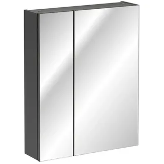 brak-Badezimmerspiegel Schrank 60 cm mit 2 Türen – elegantes Möbelstück für Ihr Badezimmer - Grau