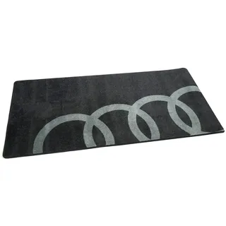 Audi 85E087703 Garagenteppich Teppich 67x140cm Veloursteppich, Design: Ringe Logo