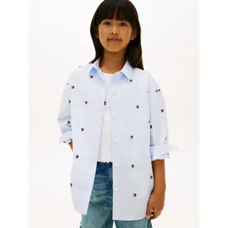 Tommy Hilfiger Hemdbluse "STRIPED STAR SHIRT LONG SLEEVE" Kinder bis 16 Jahre, mit Stickereien, sweet blau stripes