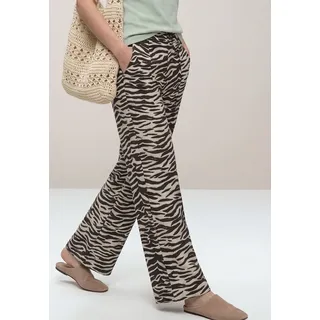 STREET ONE Loose Fit Hose Leo-Muster Braun 40