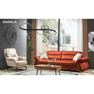 Sofa Couch Polster 3+1 Sitz Kunstleder Sofas Sessel Sitz Garnituren Design