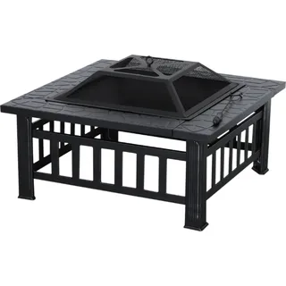 M MCombo Feuerschale mit Grillrost & Funkenschutz 81x81x44,5 cm, 0039