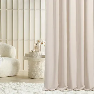 ROOM99 Vorhang mit Ösen Laurel 140 x 280 cm Creme, 1 Stück | Schiebegardinen Curtain Wohnzimmer Schlafzimmer