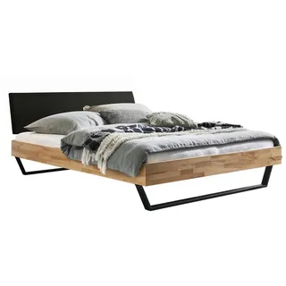 Hasena Massivholzbett Sariano 140 x 200 cm Holz Braun Kernbuche