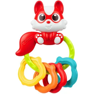 Chicco Eichhörnchenrassel, 4 Bunte Eicheln aus weichem Kunststoff zum Zahnen, leicht zu greifen, fördert sensorische und manuelle Aktivitäten, Babyspielzeug 0-18 Monate