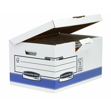 Bild Klappdeckelbox Maxi mit FastFold System, FSC, 10er-Packung, weiß/blau