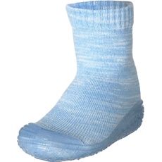 Playshoes Hausschuh-Socke gestrickt, Unisex-Kinder Hohe Hausschuhe, Blau (bleu 17), 24/25 EU (7.5 Child UK)