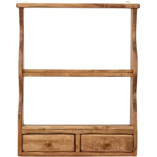 Biscottini Wandregal aus Holz 68,5 x 20 x 53,5 cm | Küchenregal für die Wand, natürliches Finish | Wandregal Made in Italy