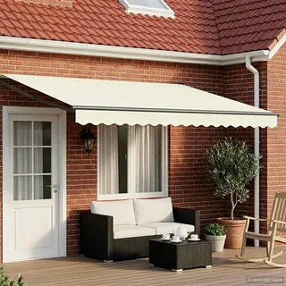 vidaXL Elektrische ausziehbare Markise Creme und Anthrazit 5 x 3 m - Creme