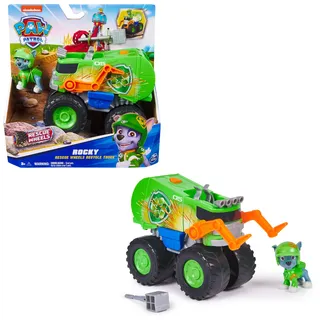 Paw Patrol Rockys Recycling Monstertruck mit Geschoss-Abwurf und Rocky Hundefigur 23 cm