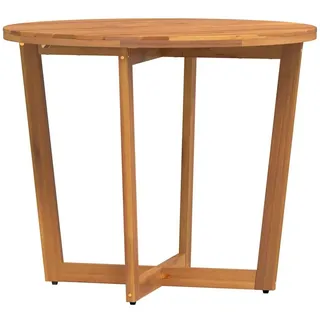 vidaXL Garten-Esstisch Ø 90 x 75 cm Massivholz Akazie Braun