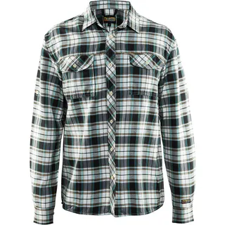 Flanellhemd -  XXL - Schwarz Kakiert / Creme-Weiß