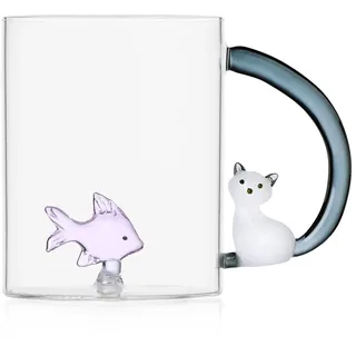 Ichendorf Milano Becher 0,4 l Rosa Fisch/Weiße Katze