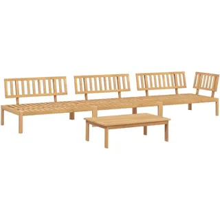 vidaXL 4-tlg. Garten-Sofagarnitur aus Paletten Massivholz Akazie - Braun