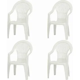 PROGARDEN Vega Stapelsessel 56 x 58 x 94 cm weiß 4 St.