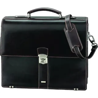 Alassio Aktentasche Monaco, Businesstasche Messengerbag Leder, dunkelbraun 47022 braun