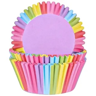 Ginddy Cupcake Verpackung, 200 Stück Muffin Backformen, Cupcake Wrapper Regenbogenfarben, Papier, Einweg, Hochzeit, Geburtstag
