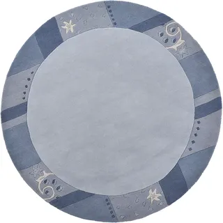THEKO Royal Ganges Wollteppich Ø 150 cm Blau