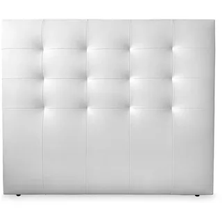 DUÉRMETE ONLINE 90 x 120 cm (für 80er-Bett) gepolstertes Kopfteil, aus hochwertigem Kunstleder, Maße, Holz, Weiß