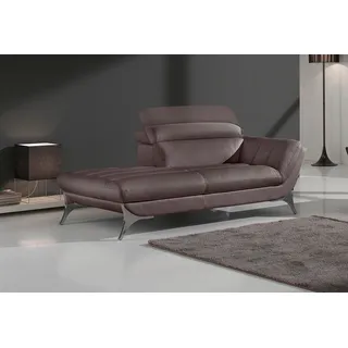 Egoitaliano Recamiere »Sueli, extravagantes Design und erstklassiger Sitzkomfort« Solitärmöbel, hochwertiger Lederbezug, inklusive Kopfteilverstellung, braun