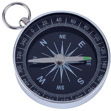 Tbest Kompass mit weißem Zifferblatt, isiert, 45 mm Aluminiumgehäuse, Silber, tragbarer Taschenkompass für Outdoor-Cam, Wandern, Sport, Navigation