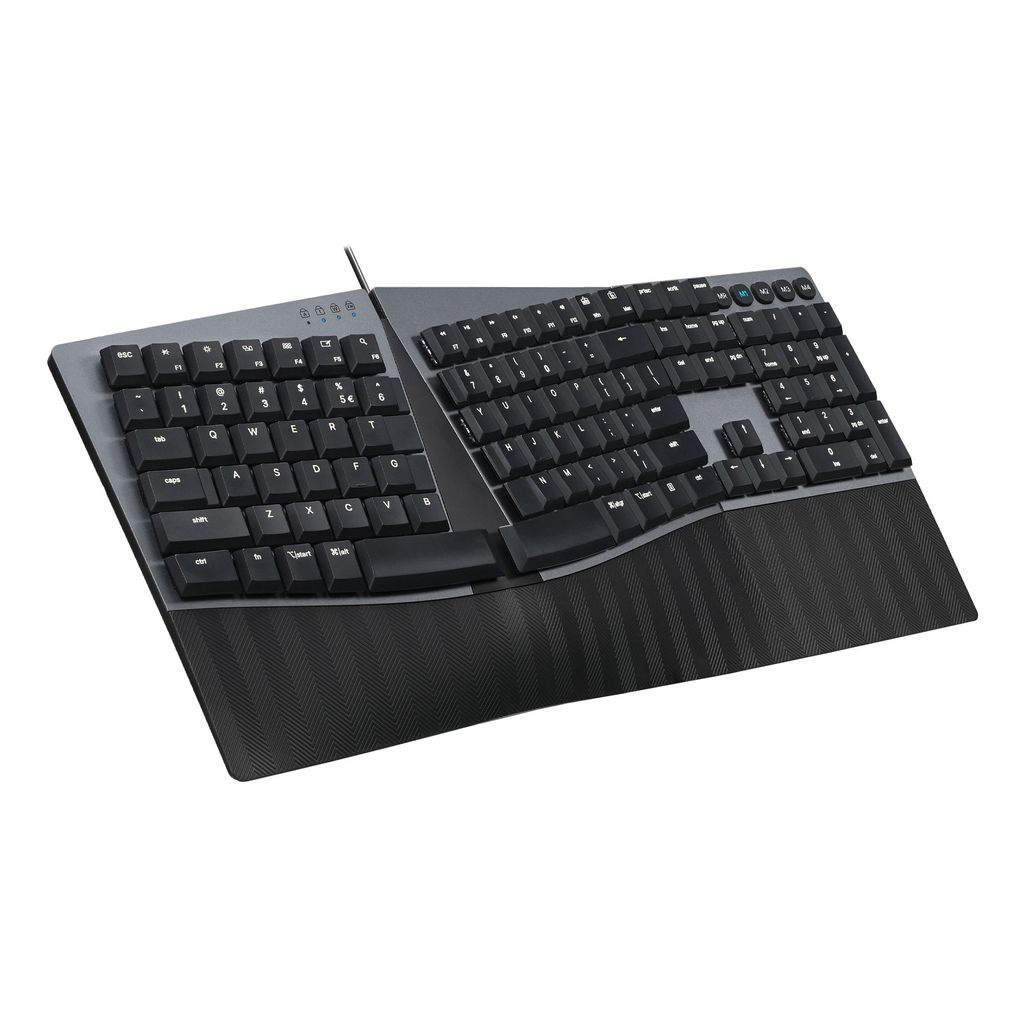 Bild von PERIBOARD-535 DE BR, ergonomische mechan. USB Tastatur braune Taster)