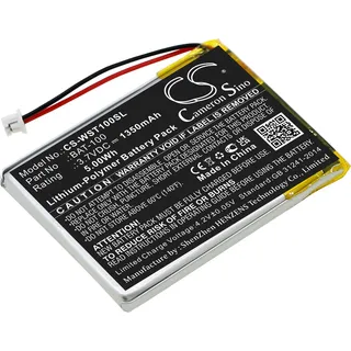TECHTEK Akku Kompatibel mit [Williams Sound] Digi-Wave DLT 100, Digi-Wave DLT Transceivers, DLT 100 2.0 and DLT 300 Transceivers, DLT 100 2.0 Transce - Schwarz