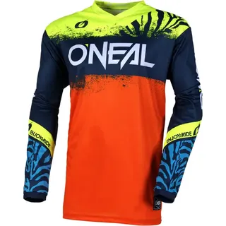 ONeal Element Shocker S25, Trikot Kinder - Dunkelblau/Orange/Neon-Gelb/Blau - XL