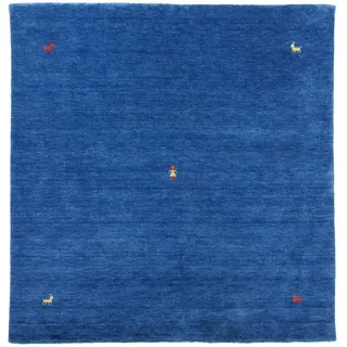 Morgenland »GABBEH Sahara rechteckig, 18 mm Höhe, reine Schurwolle, Uni Tiermotiv, Wohnzimmer blau - 200x200 cm