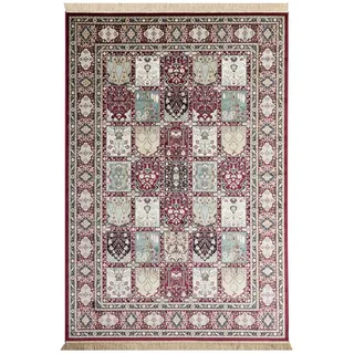Steffensmeier Kurzflor Teppich Riad | Wohnzimmer | Orient | Pflegeleicht | Felder Rot, Größe: 195x300 cm