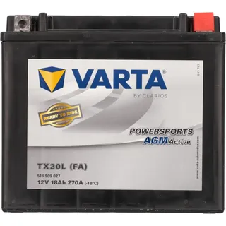 Varta Motorradbatterie 18 Ah / Leistungsstark und wartungsfrei, für Diverse Fahrz