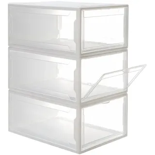 Yorbay Schuhbox 37 x 26 x 16 cm 3-tlg. weiß