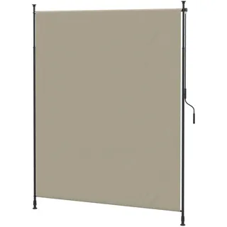 Outsunny Markise, Dunkelgrau, Aluminium, Eisen, Polyester , Sandfarben , Metall , 3.8x305x200 cm , Sonnenschutz