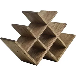 Holzweinregal für 8 Flaschen - 3-Türme - stehendes und Theke-Weinregal - Glasregal für Schrank - gelbbraun - Weiß