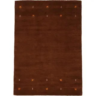 carpetfine Gabbeh Uni, braun, 140x200 cm | Moderner Teppich für Wohn- und Schlafzimmer