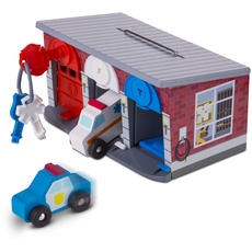 Bild Wooden Keys & Cars Rescue Garage , Wooden Toys for 3 Year Old Boy Gifts , Toy Car Set & Emergency Services Station , Toddler Toy Cars for 3+ Year Old Boys & Girls 3 4 5 7