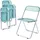 Klappstuhl-Set Pornainen 4 Tlg. , Mintgrün , Metall, Kunststoff , 46x74x47 cm , Esszimmer, Stühle, Klappstühle