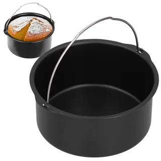 Airfryer Kuchenform, antihaftbeschichtete Backform aus Kohlenstoffstahl 8 Zoll hitzebeständig für Kuchen, Brot und Fleisch in der Heißluftfritteuse