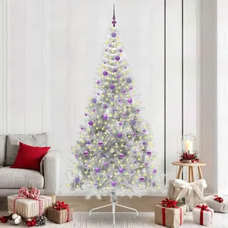 Design Künstlicher vorbeleuchteter Weihnachtsbaum Silber 240 cm PET 2025NEU2448268 - Silber