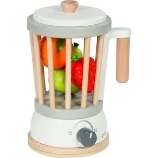 goki 51505 - Standmixer - Spielset - inklusive Früchte mit Klettverbindung - Zubehör für Kinderküche und Kaufladen, aus Holz