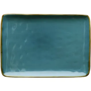 Thun Rose & Tulipani - Rechteckiges Tablett, Blau, Set mit 2 Stück - Heimeinrichtung, Küche - Linie Concerto di Colori - Küchenschüsseln - Steinzeug - Ø 27; 19 cm