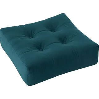 Karup More Pouf Baumwolle/Polyester 70 x 22 x 70 cm Petrolblau