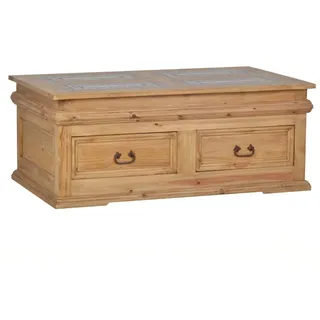 MiaMöbel Mexico Couchtisch - Marmor Massivholz Pinie Mexiko Möbel Mexikanisch