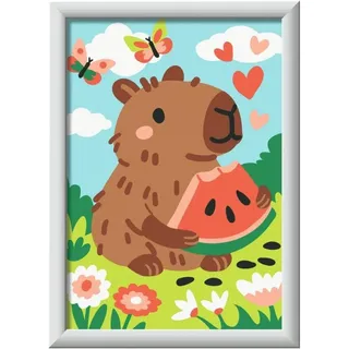 Ravensburger CreArt Serie E – Capibara Gloton | Malen nach Zahlen | Malset | Maße 13,20 x 9,50 cm | Spiele für Kinder 7 Jahre | Geschenkideen | Geschenk für Kinder 7 Jahre